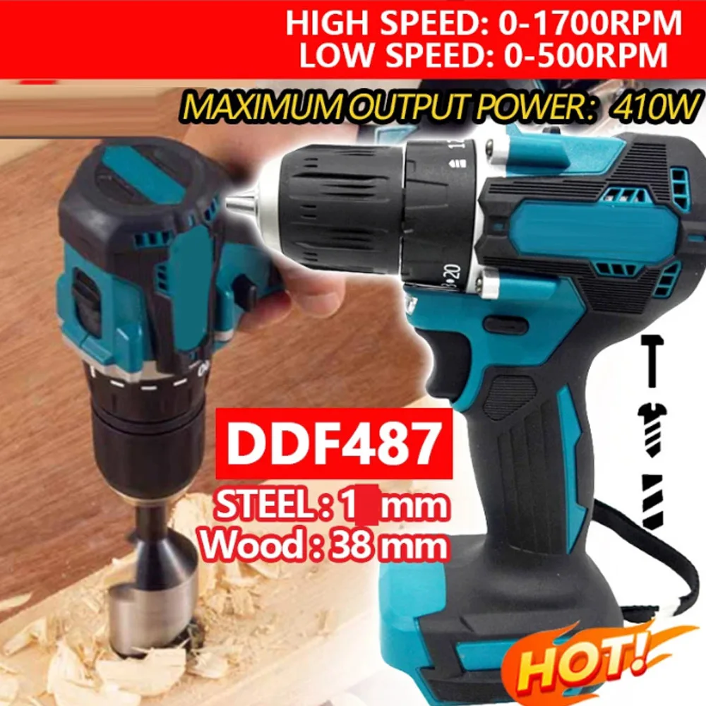 

✈️Makita Original DDF487 Cordless Driver Drill 18V Brushless Electric Impact Screwdriver Rechargeable Power Tool