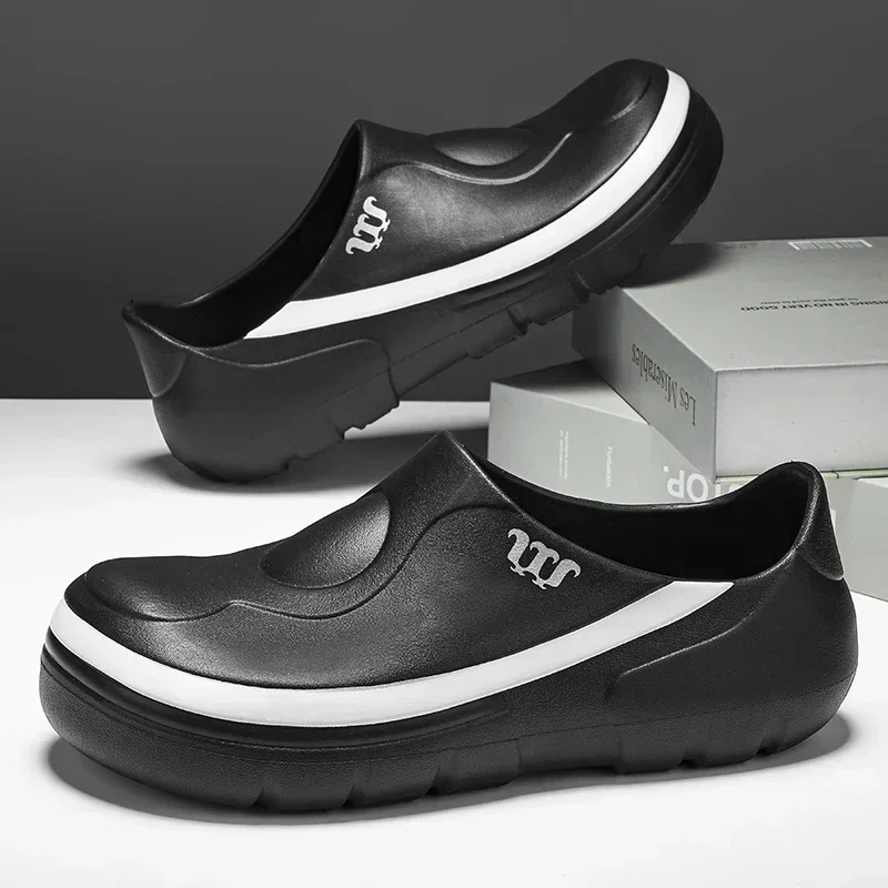 

Summer Men Slippers Couples Garden Clog Women Water Proof Chef Shoe Comfy Sandal Slippers for Pet Workers Outdoor Fishing Shoes