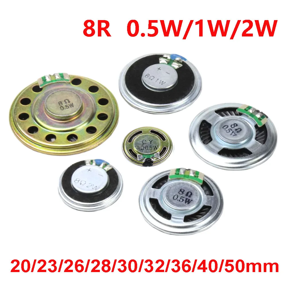 2pcs slim speaker 0.5W 1W 2W 8R Mini Speaker 8 Ohm Loud Speaker Diameter 20mm 23mm 26mm 28mm 30mm 32mm 36mm 40mm 50mm Loudspeake