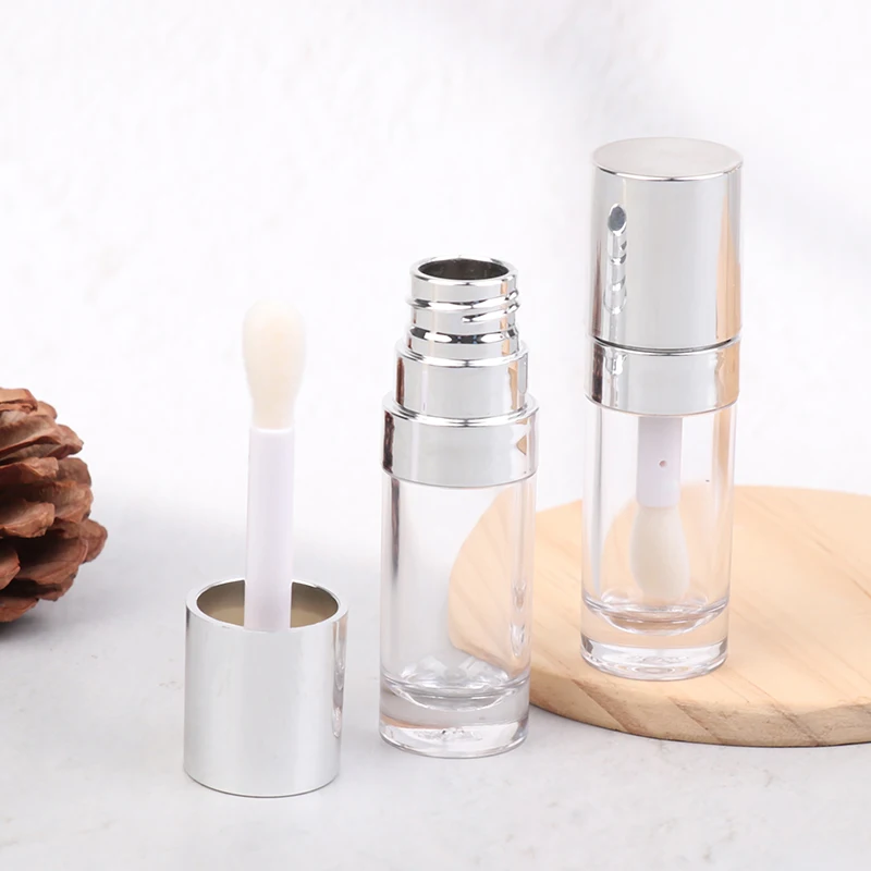 Gegalvaniseerde zilveren lipglossbuis Grote borstel Plastic lippenbalsembuis Lippenstift Mini monster cosmetische container Monsterfles