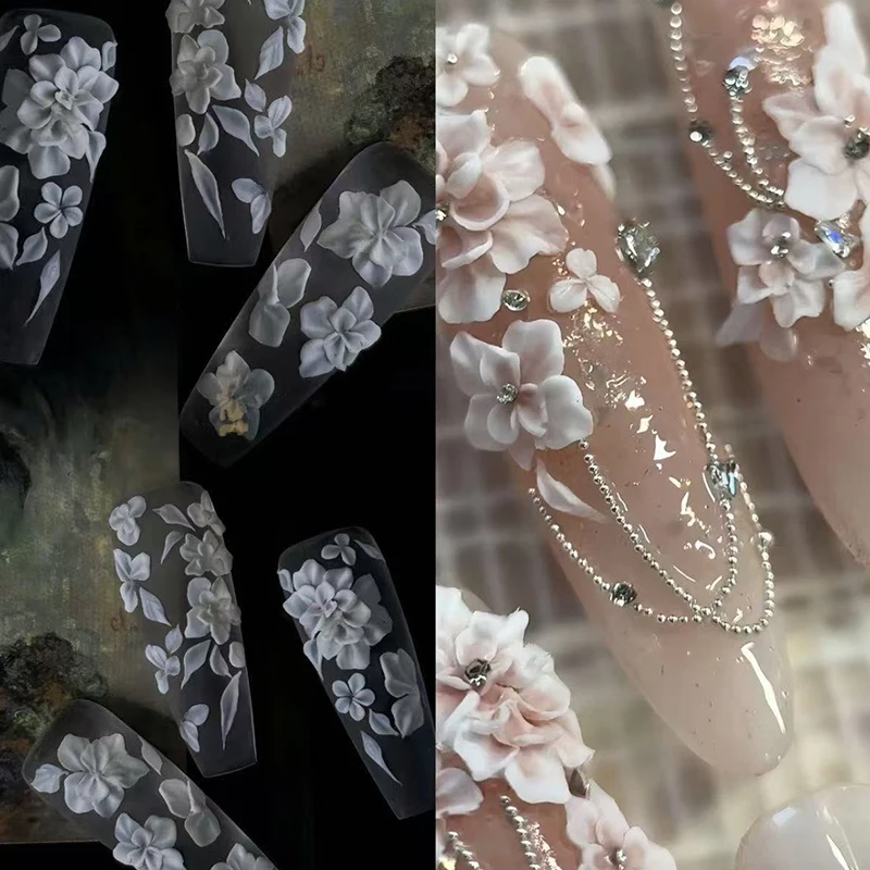 3D Mold Silicone Nail Art Decorations DIY Flower Design Templates Mold For Nails Jewelry Crafts Transparent Nails Mold Tool