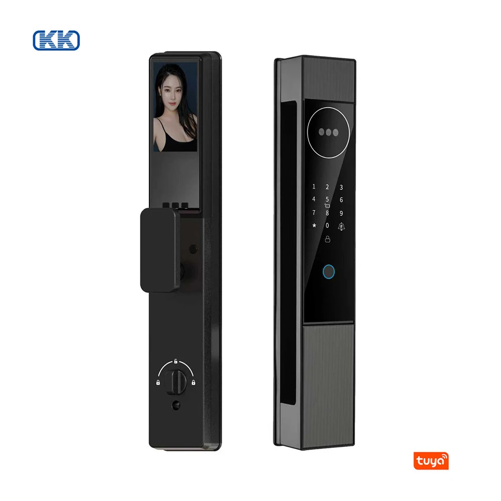 

Smart Lock 3D Face Recognition Video Intercom 6 Access Methods Fingerprint Passcode Tuya WiFi NFC RFID Card Aluminum Alloy