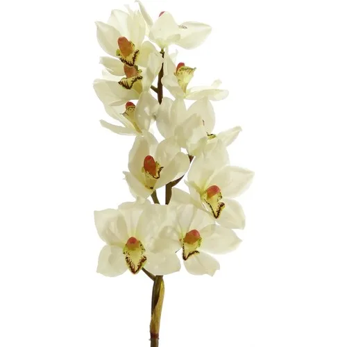 Dekorsende Artificial Orchid Cymbidium Branch White Real Touch