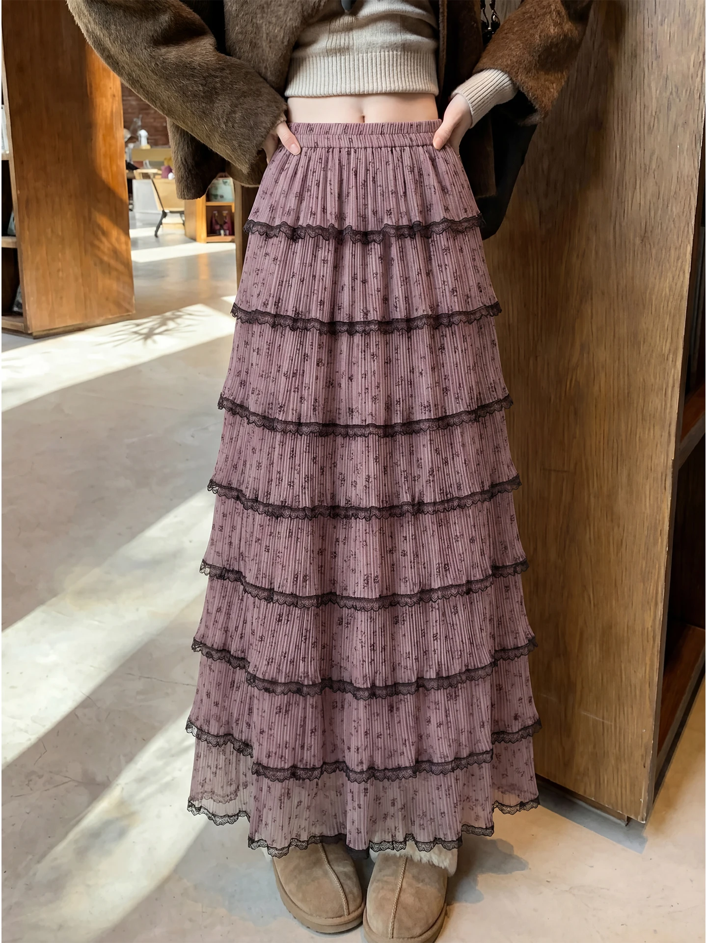 

Spring 2026 plus Size Women's Purple Tulle Puffy Skirt High Waist Long Length Cake Sle f Body Skirt Korean Sle Commute