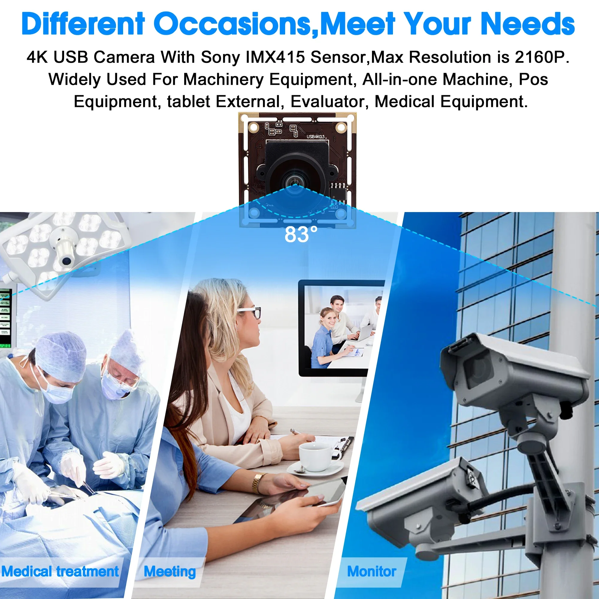 Módulo de cámara ELP 4K Ultra USB 2160P MJPEG 30fps CMOS IMX415 Mini cámara web de vídeo USB para PC, computadora portátil, Raspberry Pi