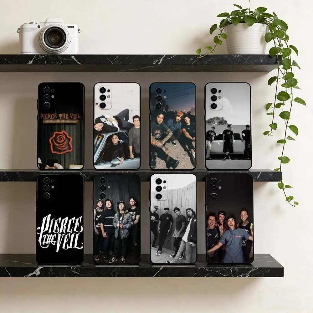 P-Pierce The Veil Band Phone Case For Samsung S25,S24,S21,S22,S23,S30,Ultra,S20,Plus,Fe,Lite,Note,10,Black Cover