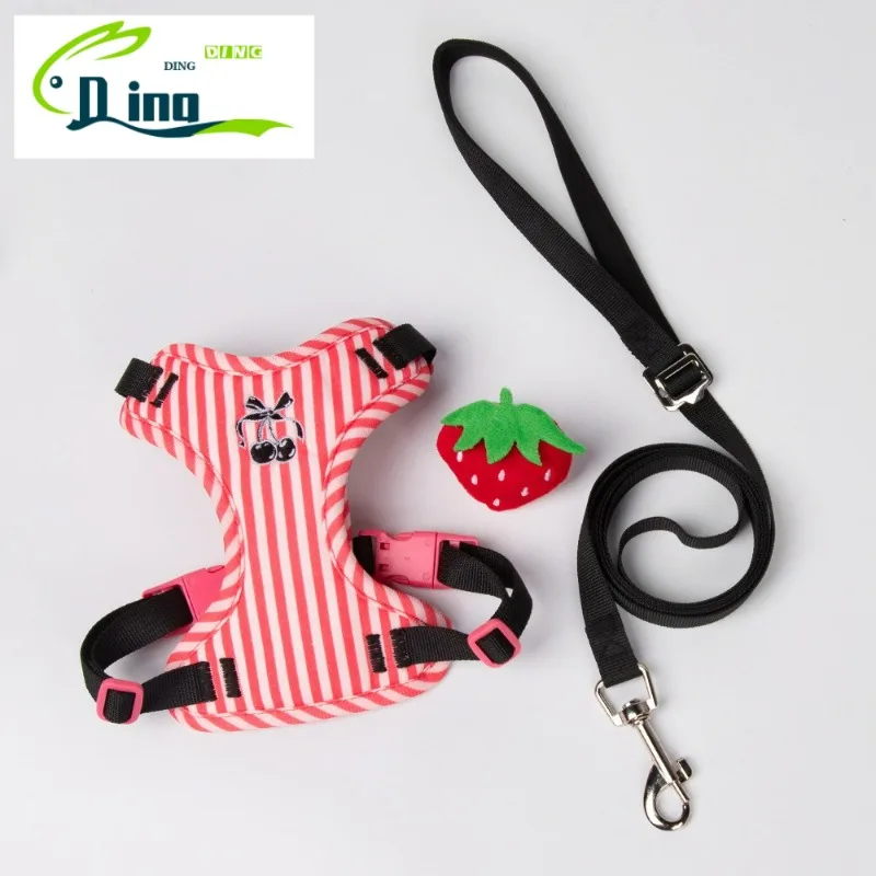 

Новая шлейка для собак с защитой от побега, милая шлейка-жилетка с контрастными полосками, нагрудная шлейка для маленьких собак, аксессуары для щенков