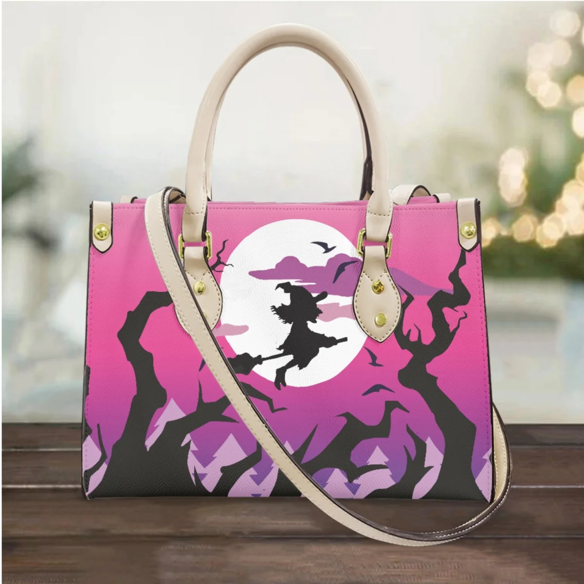 FORUDESIGNS Luxury Bag Ghost Moon Branch Design Handbags For Women Leather Shoulder Tote Bags Shopping Elegance Hand Bag