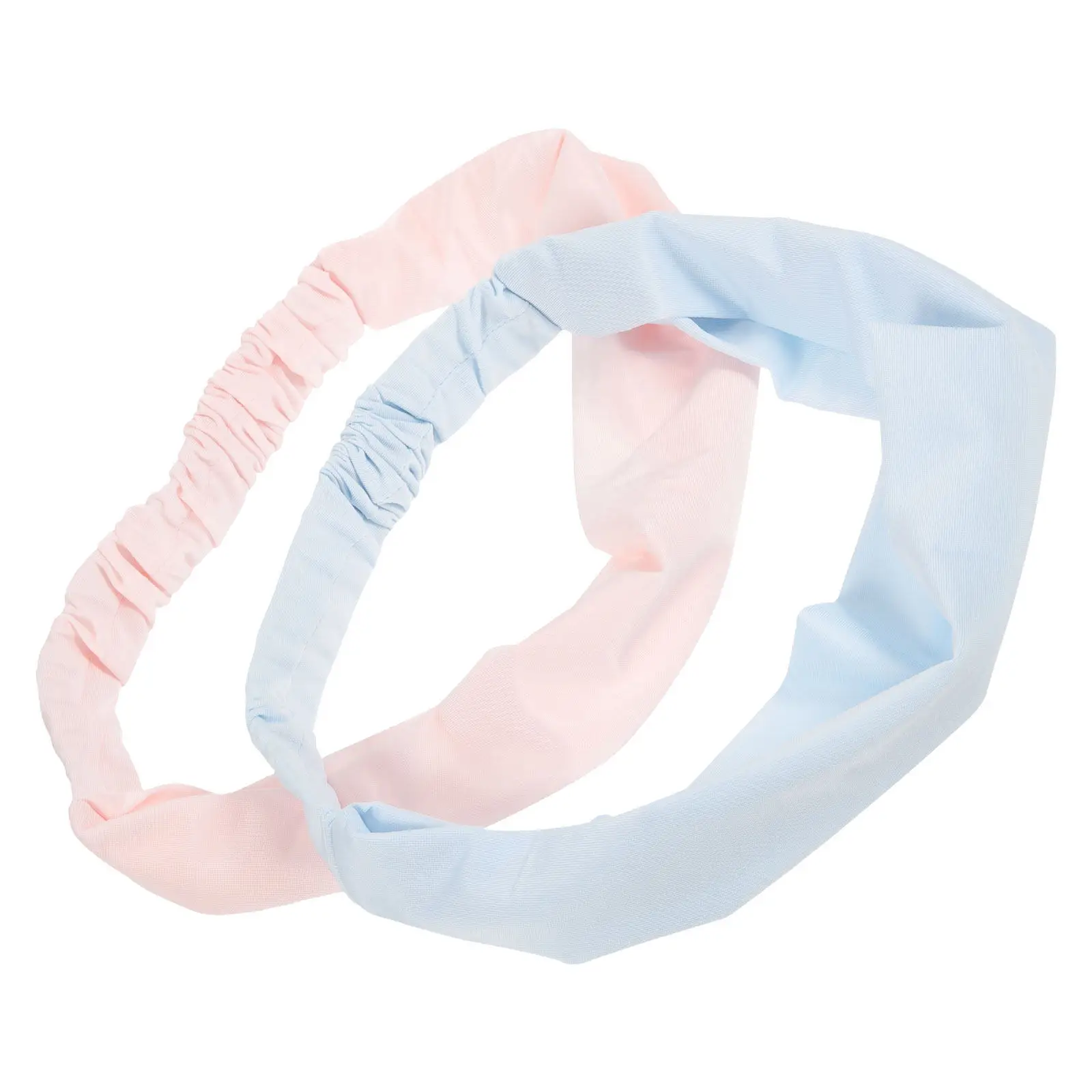 2Pcs Ice Silk Sweatbands for Women Flexible Non-Slip Hair Holding Athletic Headbands for Yoga Running Basketball Face Washing