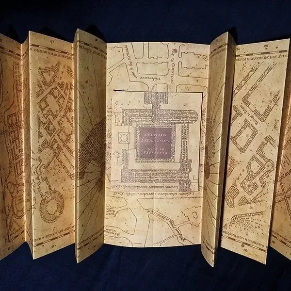 Billete de escuela de Hogwart de Harry Potter, Mapa del Marauder, colección de escuela de mago, Papel Kraft de calidad, regalo de estampado dorado