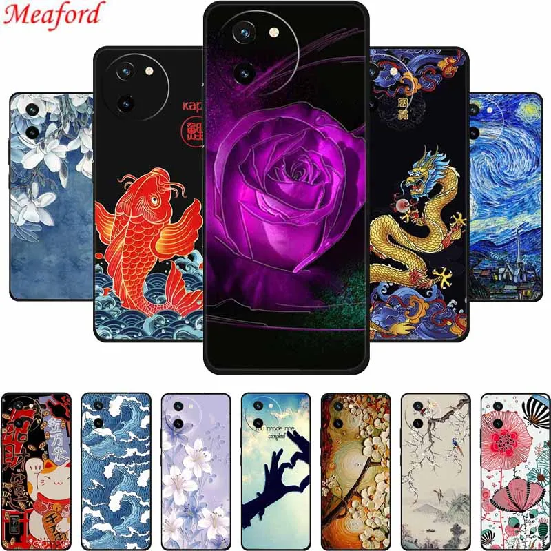 3D Emboss Case For Vivo T3x Phone Case Relief Flowers Shockproof Silicone Soft Coque For Vivo Y200i T3x Back Cover Case Fundas