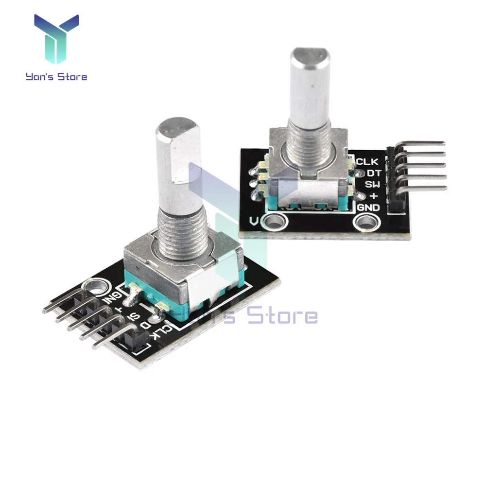 360องศา Rotary Incremental Encoder โมดูลอิฐ Sensor สวิทช์บอร์ด KY-040สำหรับโมดูล Pins 5V สำหรับ Arduino