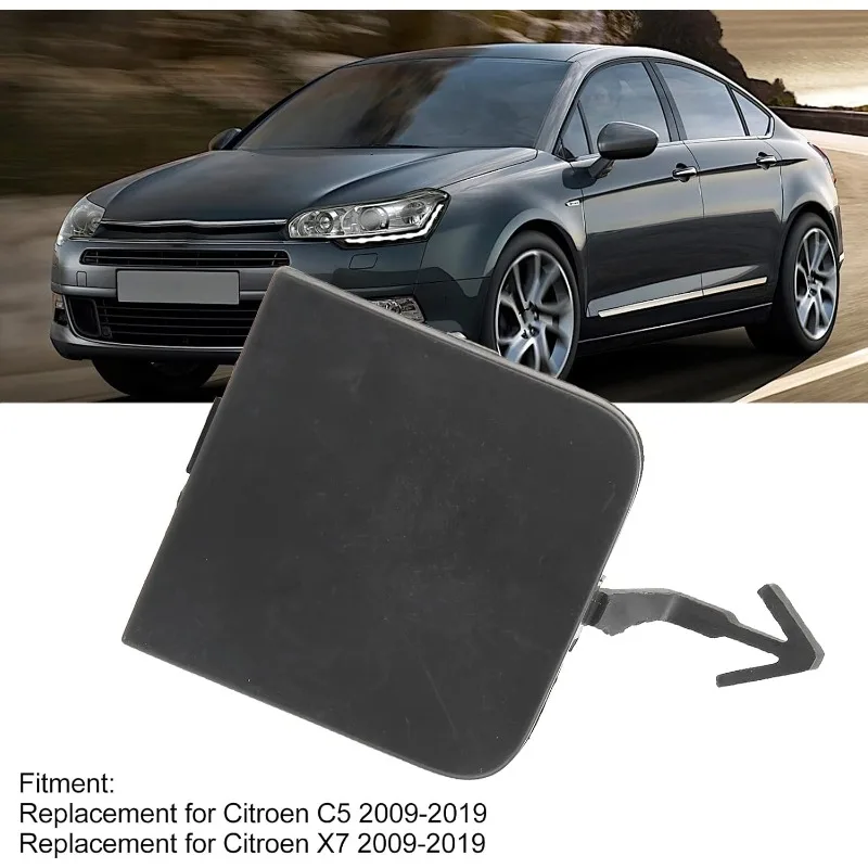 Car Front Rear Bumper Tow Black Trailer Eye Hole Cover Flap Bumpers Replacement for Citroen C5 X7 2009-2019 7414XX 7422J0 - view 2