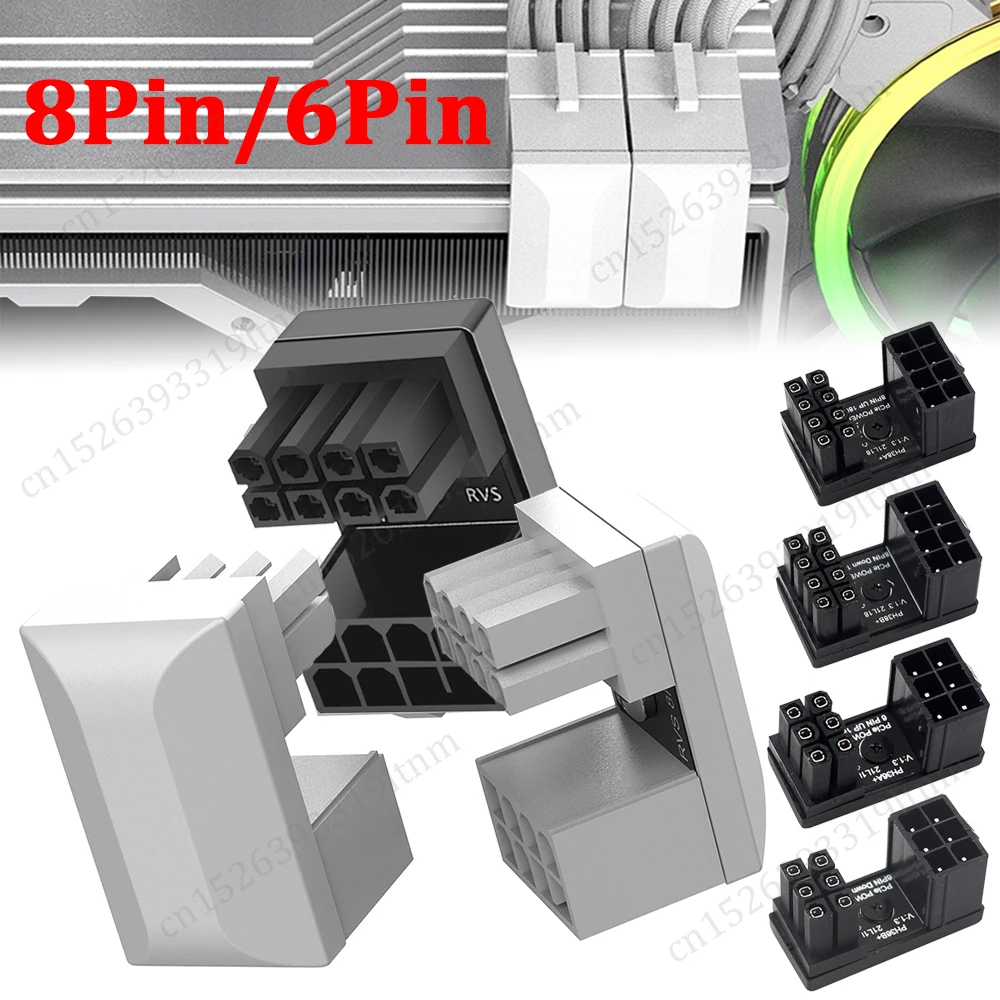 ATX 8Pin Female 180 Degrees Connector 6Pin 8Pin Adapter 8 Pin Video Card GPU Power Connector PC Computer Chassis Accessories