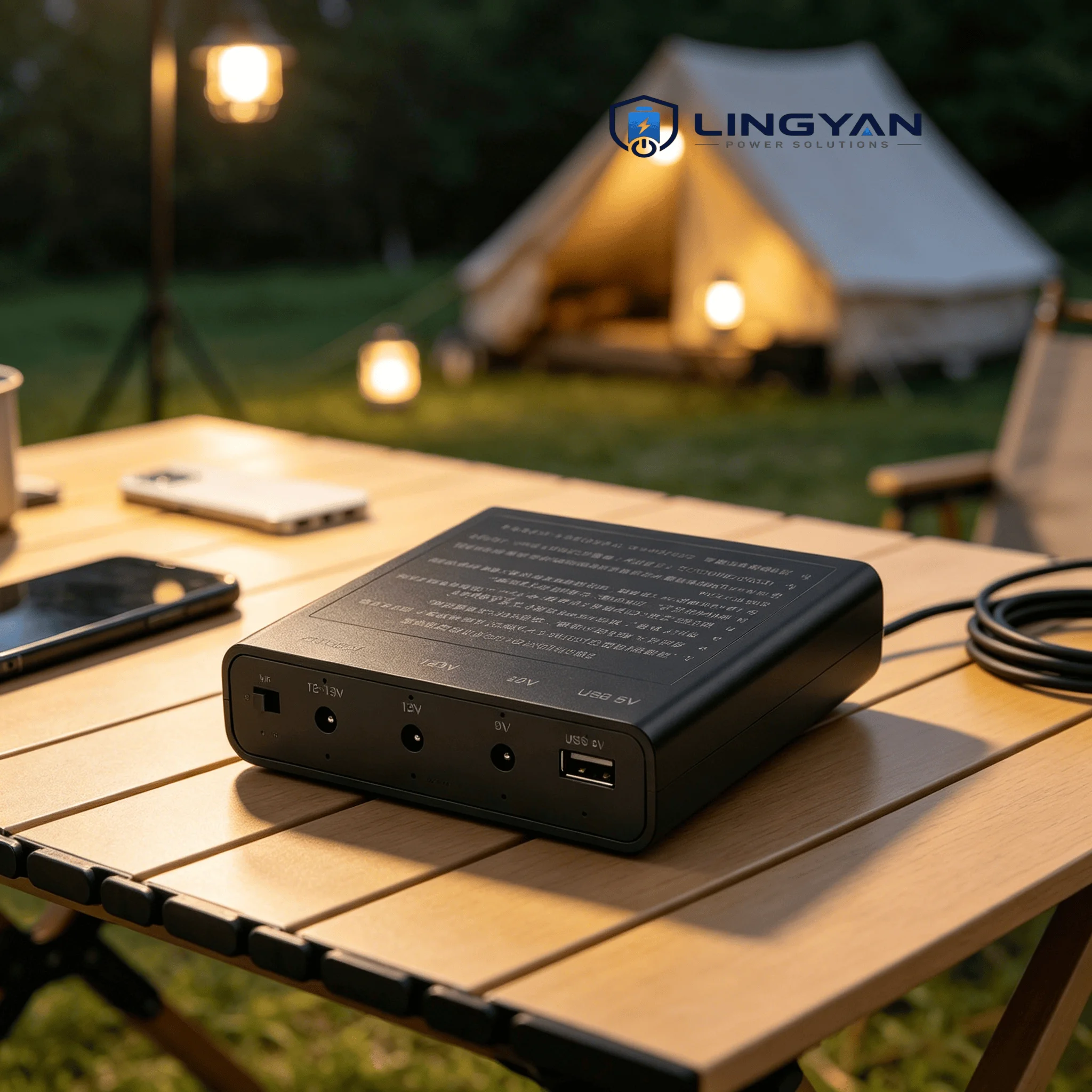 Mini DC UPS Power Box For 6x18650 Cells, 12V 9V USB 5V Output, Battery Not Included For Network Camera, WiFi Router And ONT