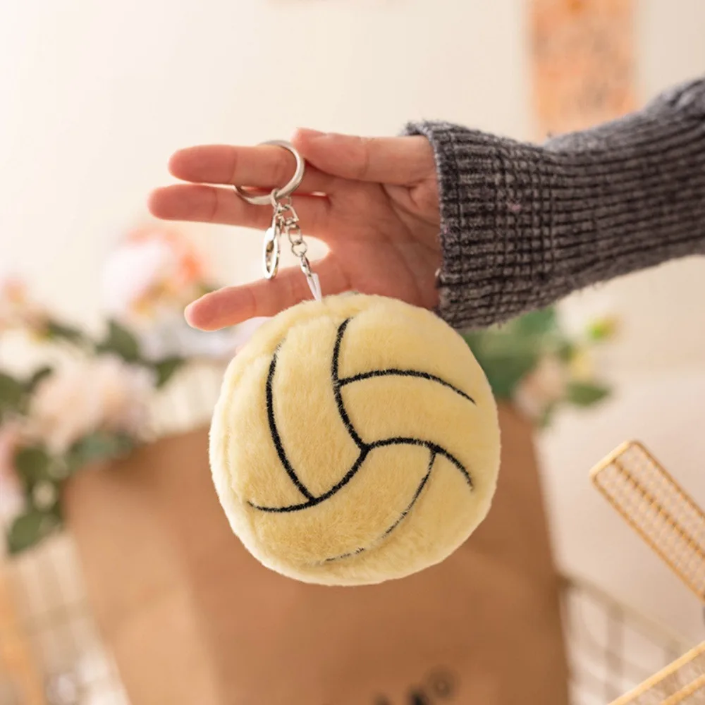 Plush Basketball Plush Toy Keychain Basketball Baseball Football Volleyball Football Plush Keychain Cartoon Cute