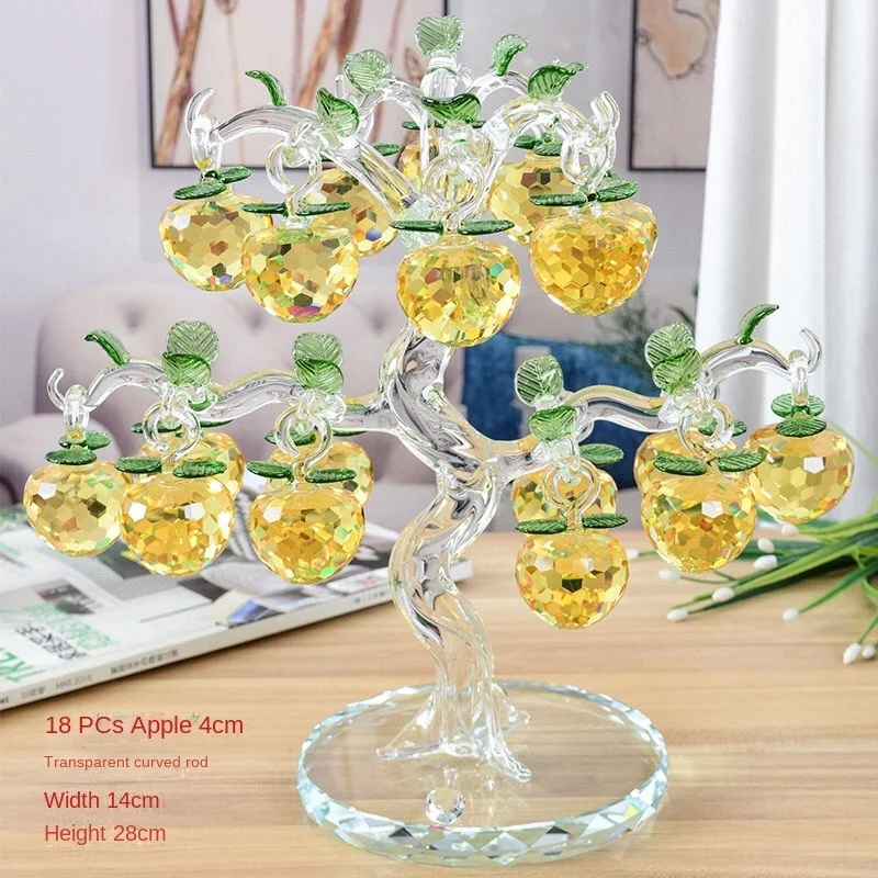 Home Decoration Crystal Apple Tree Ornament Money Tree Living Room Entrance TV Wine Cabinet Decoration Gift Housewarming Gift