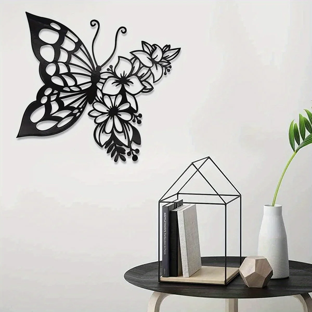 

CIFBUY Deco Metal Home Art Elegant Butterfly Metal Wall Mounted Decor Modern Metal Wall Silhouette Easy Installation Home Decora