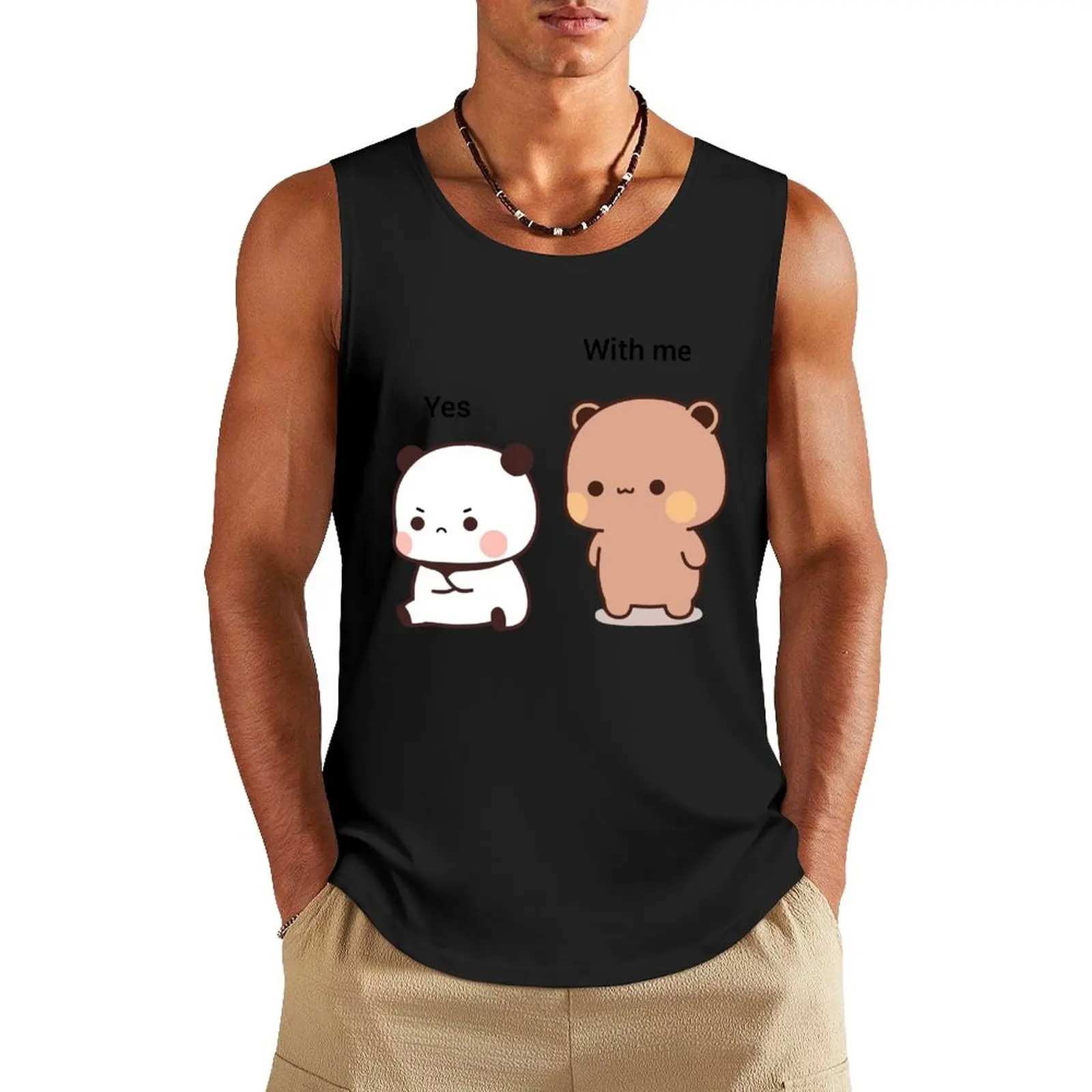 

Why BuBu Panda is angry with DuDu Bear Tank Top t shirt gym shirt men