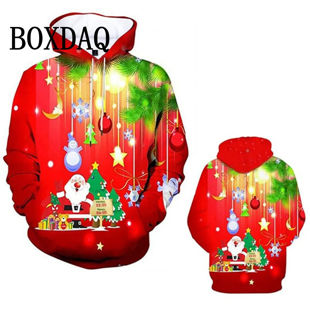 Christmas Hoodie Tops Women\'s Casual Streetwear 3D Graphic Hoodies Clothes Autumn Winter New Hooded Sweatshirts For Women 2025