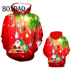 Christmas Hoodie Tops Women's Casual Streetwear 3D Graphic Hoodies Clothes Autumn Winter New Hooded Sweatshirts For Women 2025