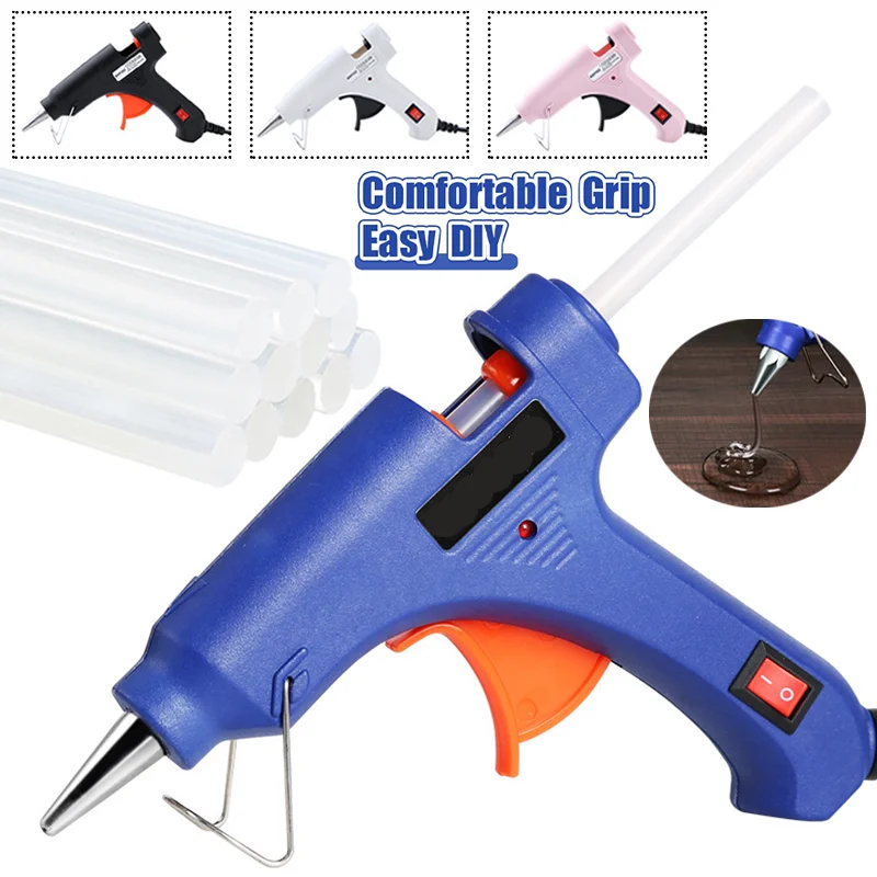 

Быстрый нагревательный пистолет для горячего клея 20 Вт, бытовой промышленный многоцелевой электрический клеевой пистолет, палочки для горячего клея для поделок, домашнего деко