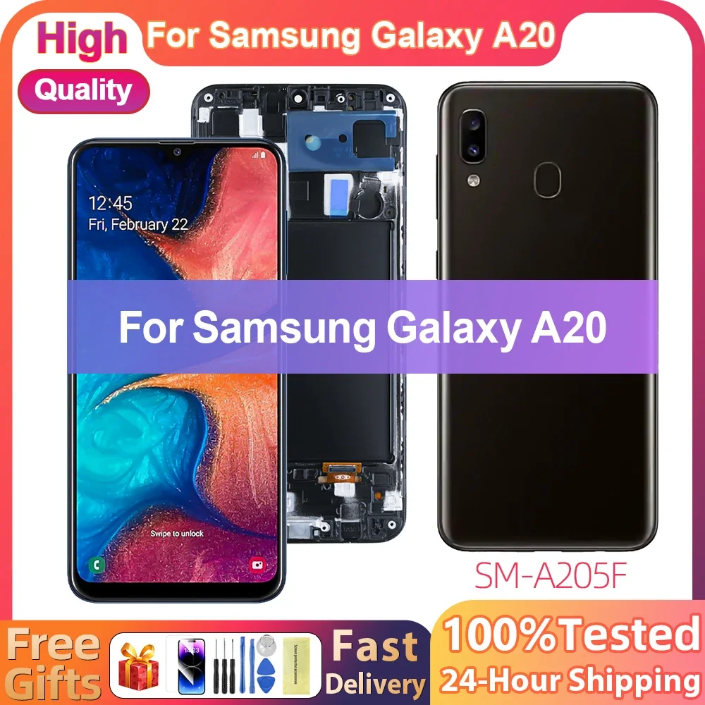 

100%Tested A20 LCD Display For Samsung Galaxy A20 A205 A205F/DS A205FN/DS A205G/DS Display Touch Screen Digitizer Assembly Parts