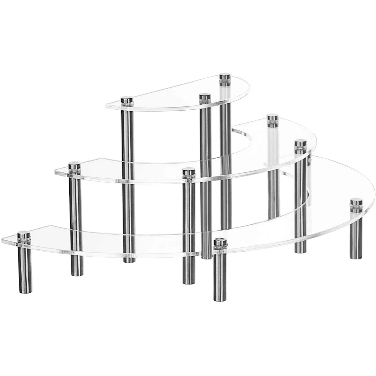 

Clear Acrylic Semicircle Dessert Cupcake Display Stand Figure Holder 6 Steps for Decoration and Organizer