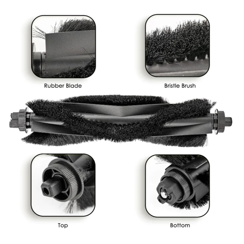 Abkr-durável 2 pçs escova de rolo para eufy l60/l60 híbrido/l60 ses/l50 ses/l50/omni c20 robô vácuo auto esvaziamento robô vácuo