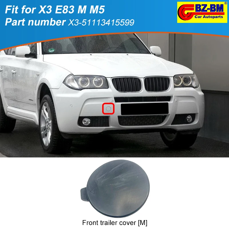 

Car Front Bumper Trailer Tow Eye Hook Cover Cap For Bmw X3 E83 M M5 Sport OEM 51113415599 Auto Towing Eye Cap
