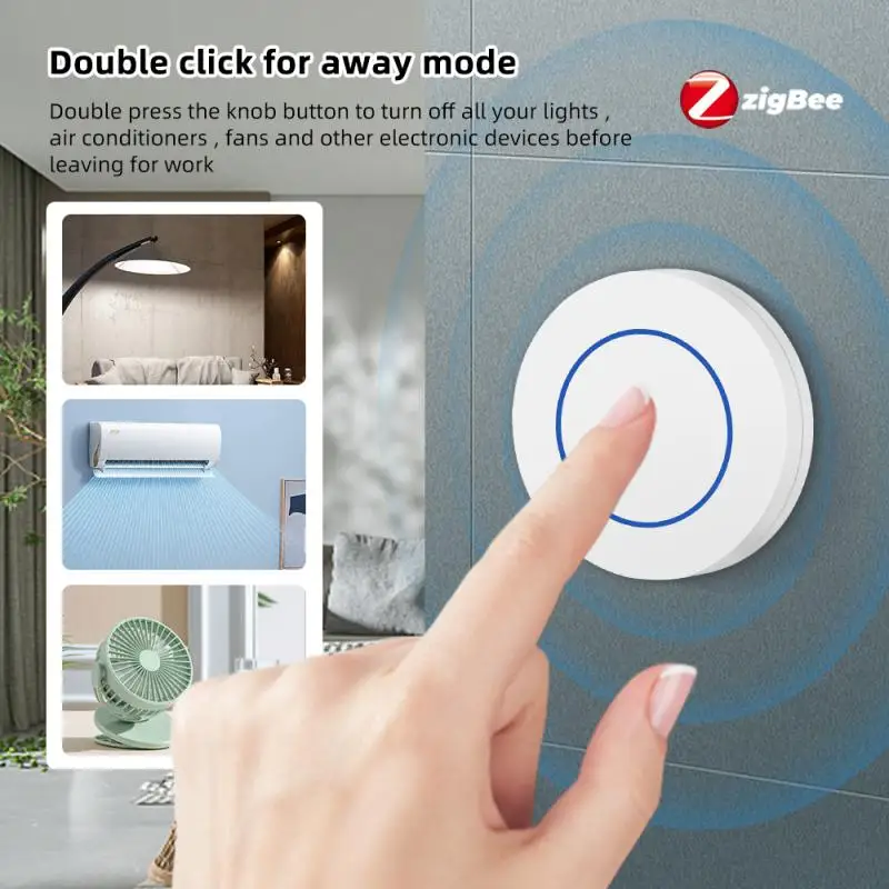 Tuya Zigbee Knop Smart Scene Switch Met Batterij Multi-Scene Koppeling Afstandsbediening Intelligente Smart Home Zigbee Gateway Nodig