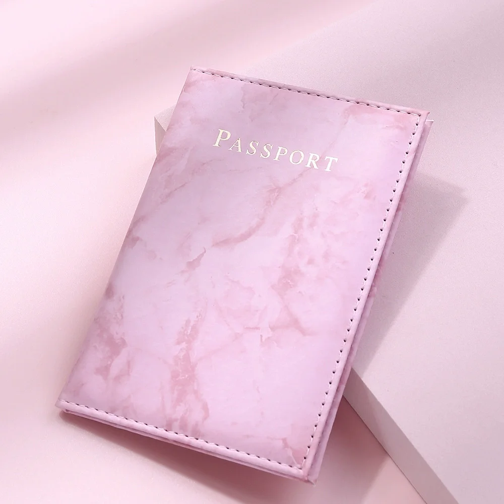 

Women Men Passport Cover Pu Leather Marble Style Travel ID Credit Card Passport Holder Packet Wallet Purse Bags Pouch