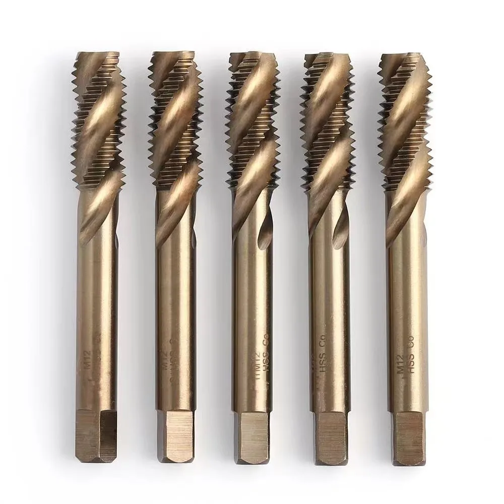 New M3-M30 M8 M20 HSS-Co Cobalt M35 Machine Sprial Flutes Taps Metric Screw Tap Straight groove Right Hand Thread Plug Tap Drill