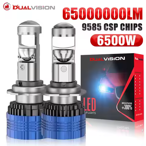 6500W 65000000LM H7 H4 Canbus Car Headlight Mini Lens H11 H8 9005 9006 HB3 HB4 LED Projector Bulb 6000K Auto Motorcycle Mini Len