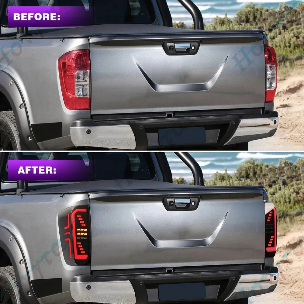 Pair LED Taillights For Nissan Navara NP300 D23 Frontier 2015 2016 2017 2018-2021 Taillamp Rear Lamp Brake Fog Turn Signal Light