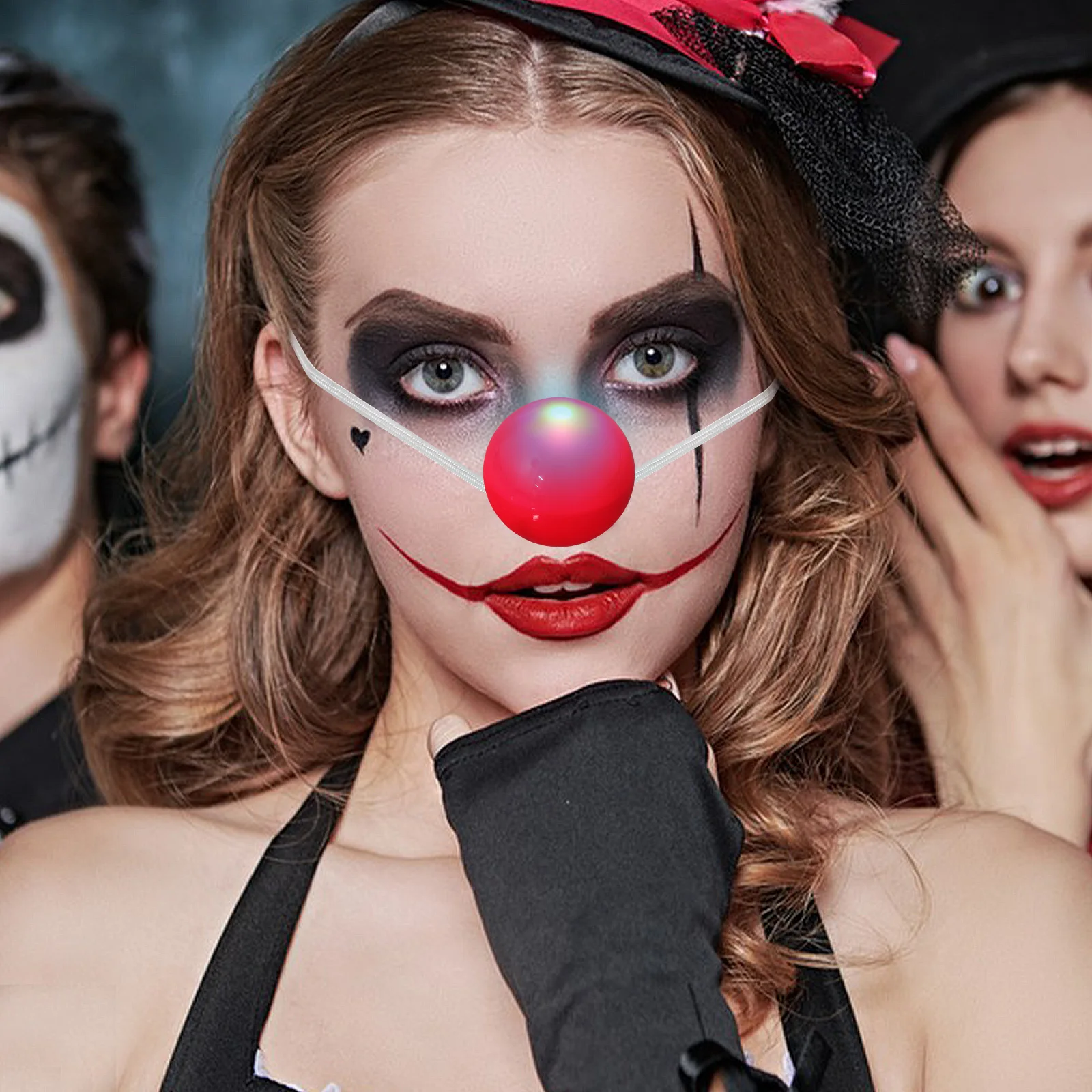 

1pcs Clown Up Party Supplies Halloween Costume Accessories Plastic Novelty Prop Red Circus Kids Honk Glow