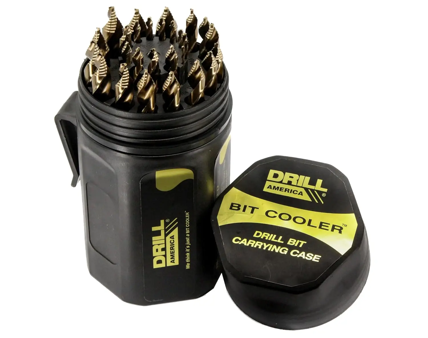 

29 Piece Cobalt Stepped Point Drill Bit Set in Round Case w/Gold Oxide Finish for Drilling Acrylic Steel Hard Metals