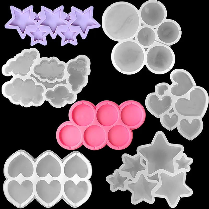Diy Schokolade Käse Stick Keramik Ton Silikon Form Runde Liebe Sterne Schneeflocken Rosen Wolken Tropf Kleber Lutscher Formen