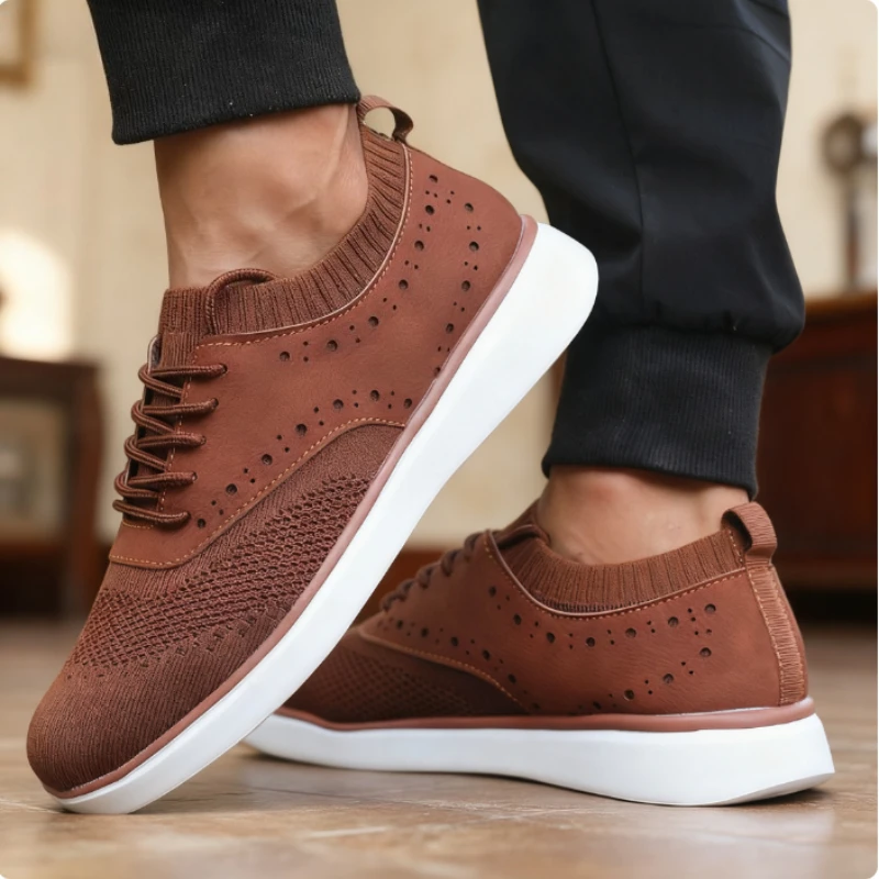 

Hot Selling Bestseller Men's Shoes Casual Mesh Brogue Sneakers Minimalist Zero Drop Breathable Walking Shoes Chaussure De Sport