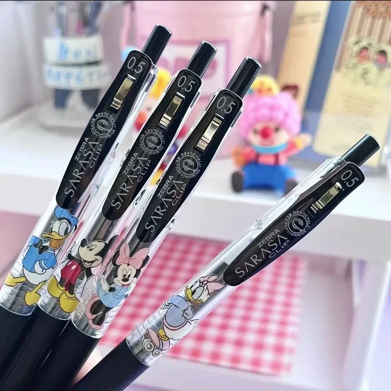 Disney Mickey Mouse Cartoon Pen Gel Pens 0.5mm Black Ink Pen Double-ended Pencil School Supplies Student Writing Stationery Pens