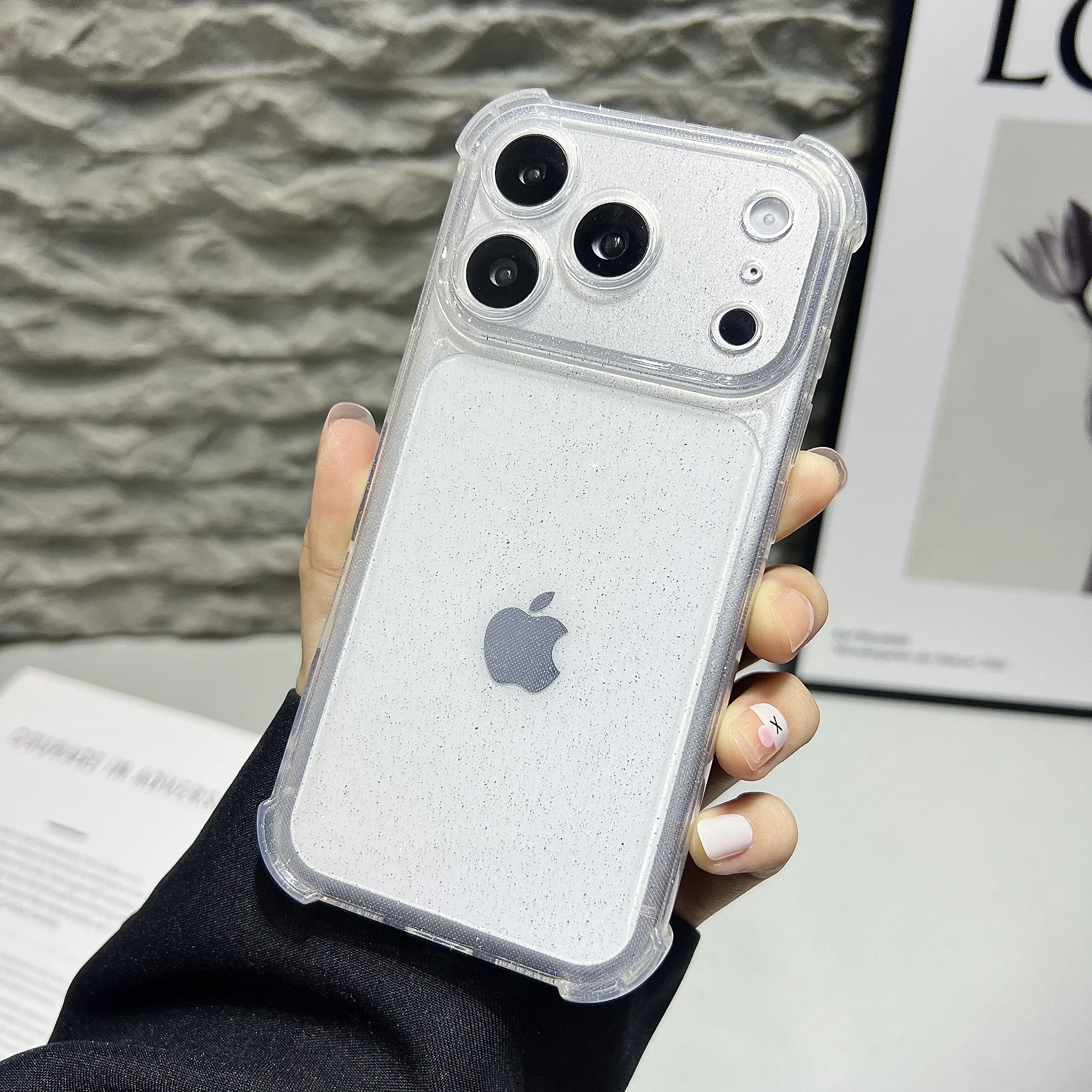 Stoßfeste, klare Glitzerhülle für iPhone 17 Pro Max Air 16E 16E 15 Plus 14 13 12 11 17Pro Damen Mädchen Handyhülle Zubehör