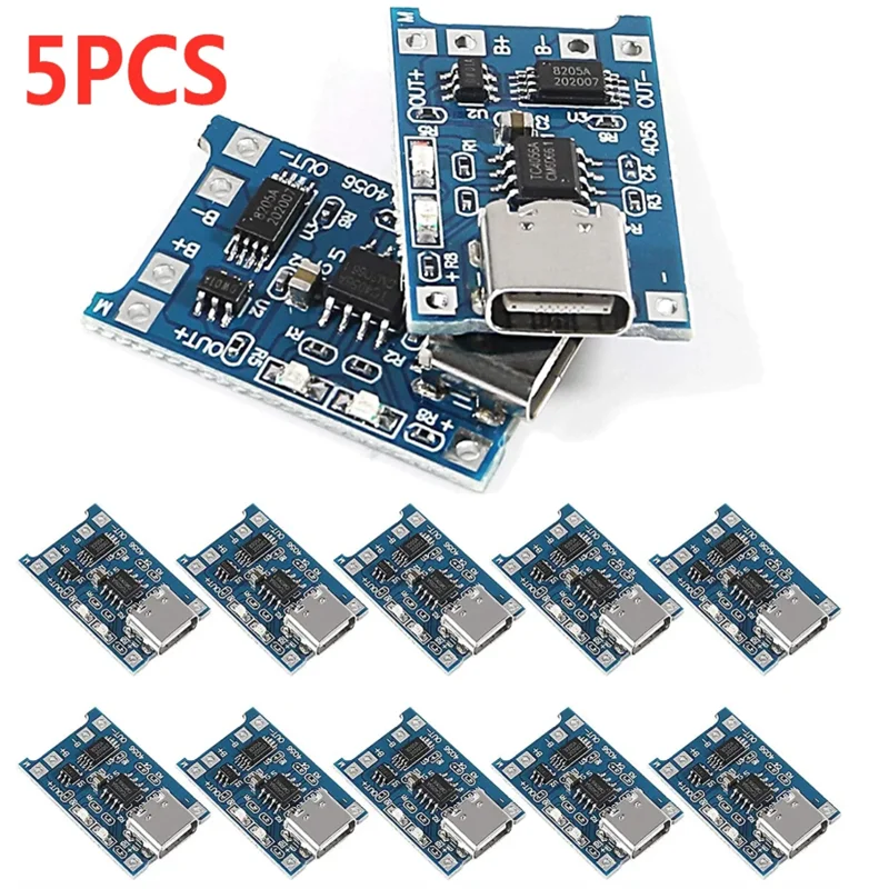 2/5 Stück 5V 1A Micro/Type-C/Mini 18650 TP4056 Lithium-Akku-Lademodul Ladeplatte mit Schutzfunktion Doppelfunktionen 2027