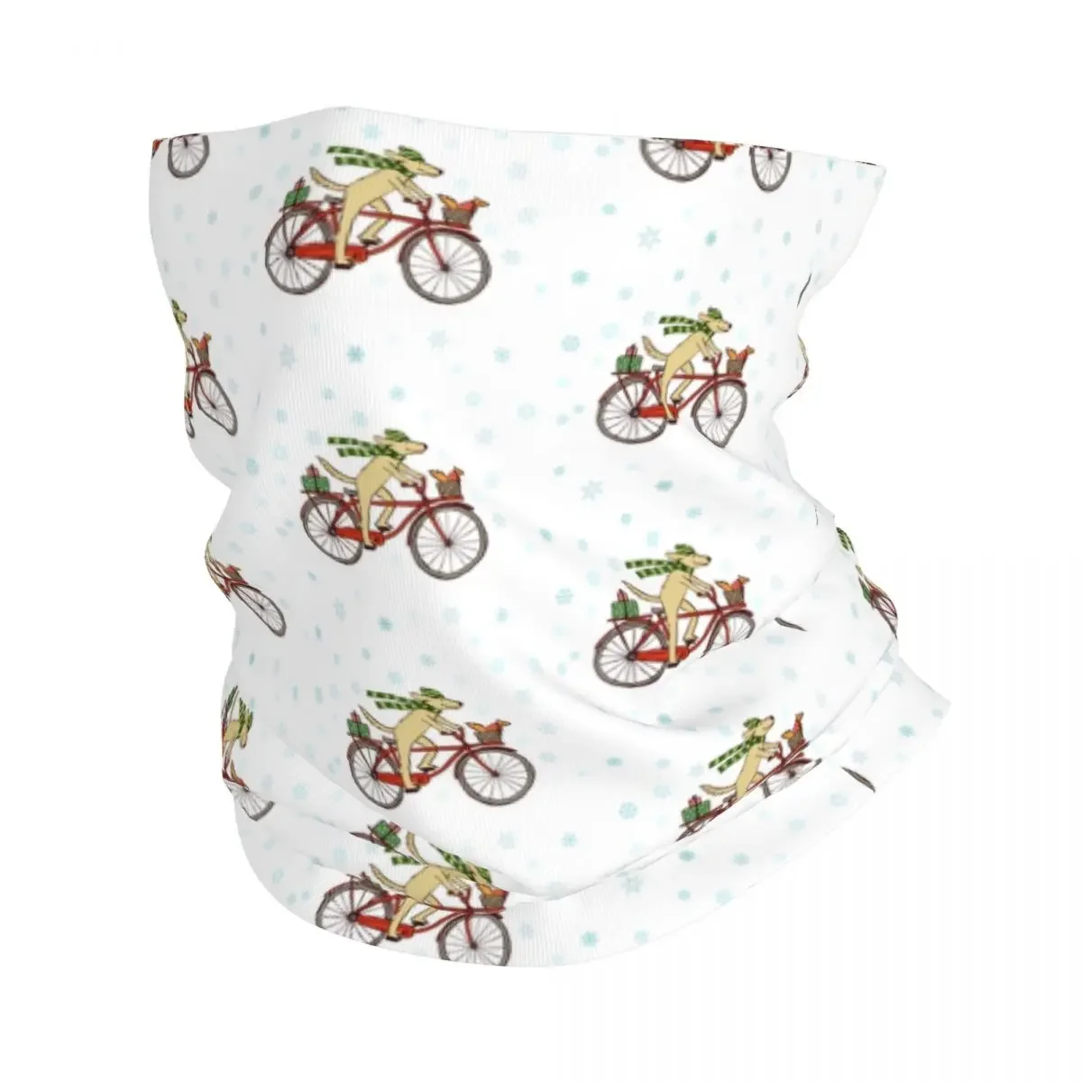 Dog Riding Bicycle Bandana Neck Cover Printed Cycling Race Wrap Scarf Multifunctional Face Mask Hiking Unisex Adult All Season