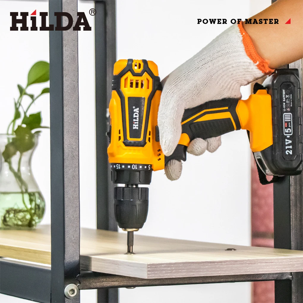 HiLDA Multi Functional Charging Impact Drill Lithium Electric Drill Electric Screwdriver Hardware Tools Set with Accessory