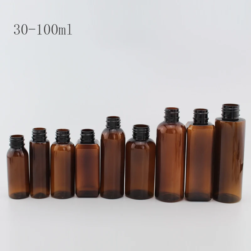 20 adet 30ml 50ml 100ml 150ml 200ml 250ml 500ml boş kahverengi sprey şişe toplu seyahat konteyner sıvılar için küçük plastik sis