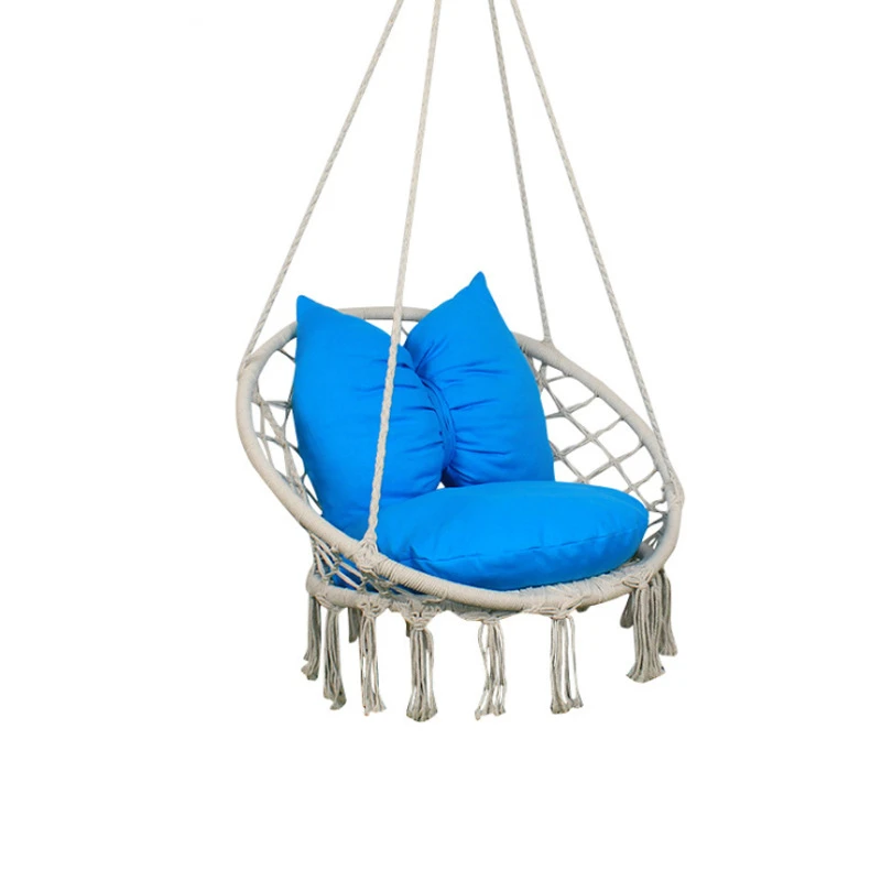 Ins wind outdoor hammock Nordic simple nappa hanging chair indoor bow big pillow hanging basket hammock