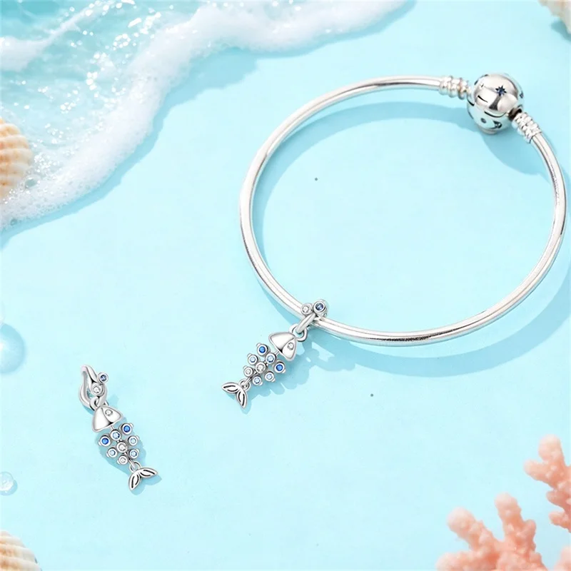 Popular 925 Sterling Silver Free Little Fish Charms Pendant Fit Original Bracelet DIY Girls Birthday Jewelry