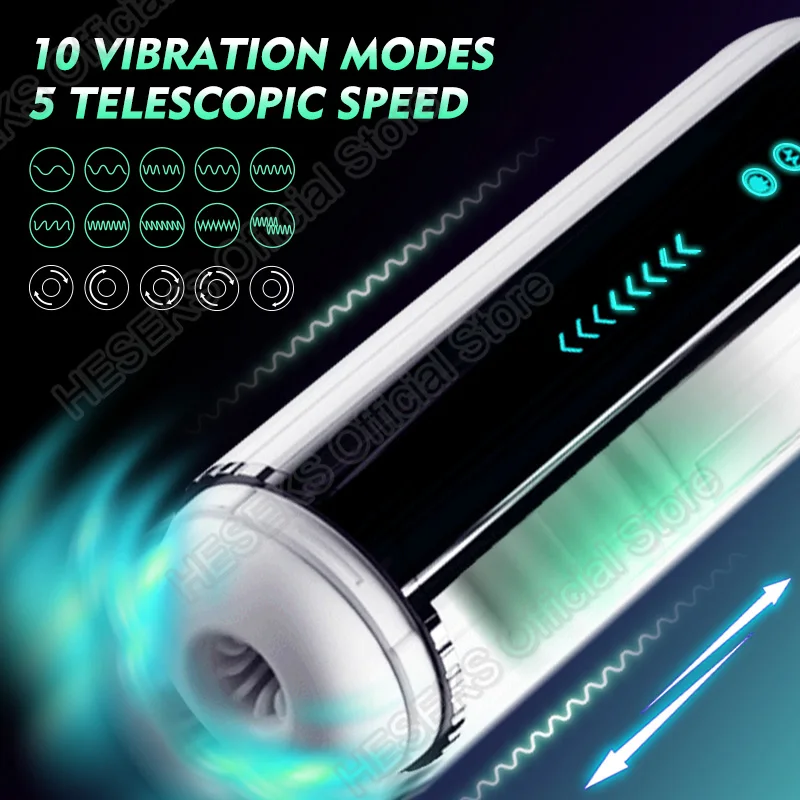 HESEKS Automatic Male Masturbator Sex Toys Thrusting Vibrating Real Pussy Blowjob Machine Male Sex Toy Masturbation Adult Goods