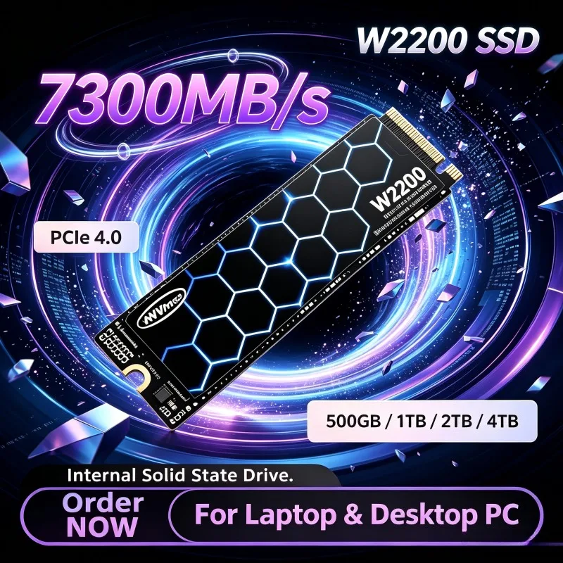 W2200 SSD M.2 NVMe PCIe 4.0 SSD Hard Disk up to 7300MB/s Internal Solid State Drive 500GB 1TB 2TB 4TB For Laptop Desktop PC