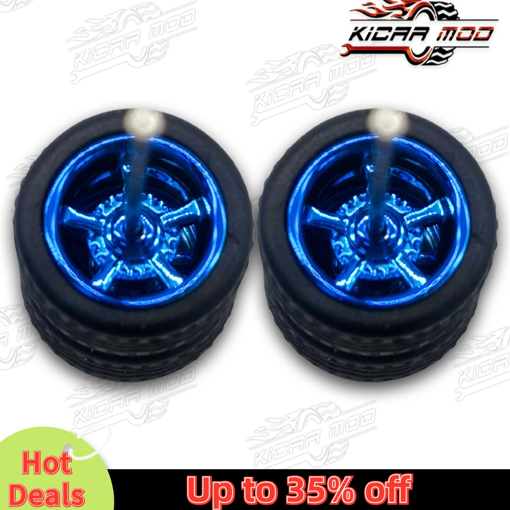 1/64 Model Car Wheels with Rubber Detachable Tires Five Spoke Refitting Parts for Diecast Toys Hot Wheels Matchbox D:11mm 1 Set